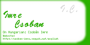 imre csoban business card